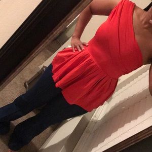 One shoulder peplum top